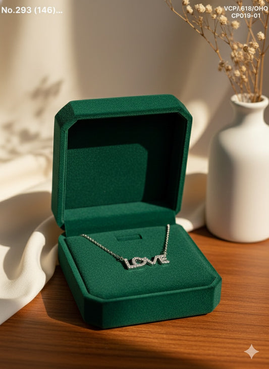 Love charm silver chain pendant