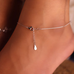 Heartline Grace silver payal for women