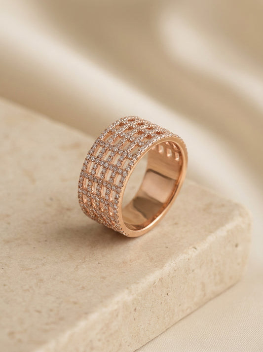 Silver spark crown ring for women