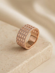 Silver spark crown ring for women
