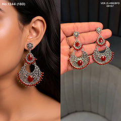 Scarlet empress silver earrings
