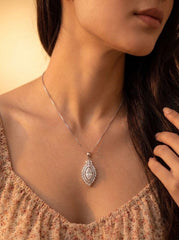 Riddhima silver pendant set for women