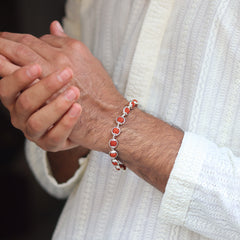 Silver Capping Rudraksha Bracelet