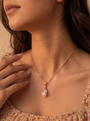 Mystic pearl silver pendant set for women