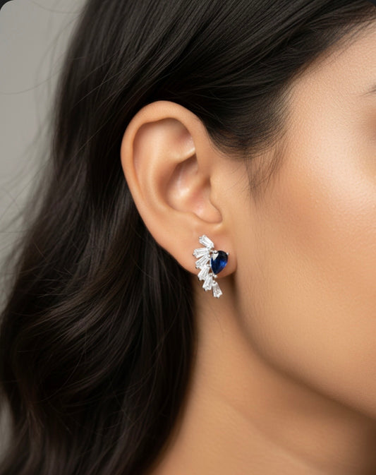 Ziva jade stone silver stud