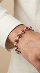 Silver Capping Rudraksha Bracelet