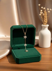 Linear bloom trio silver chain pendant