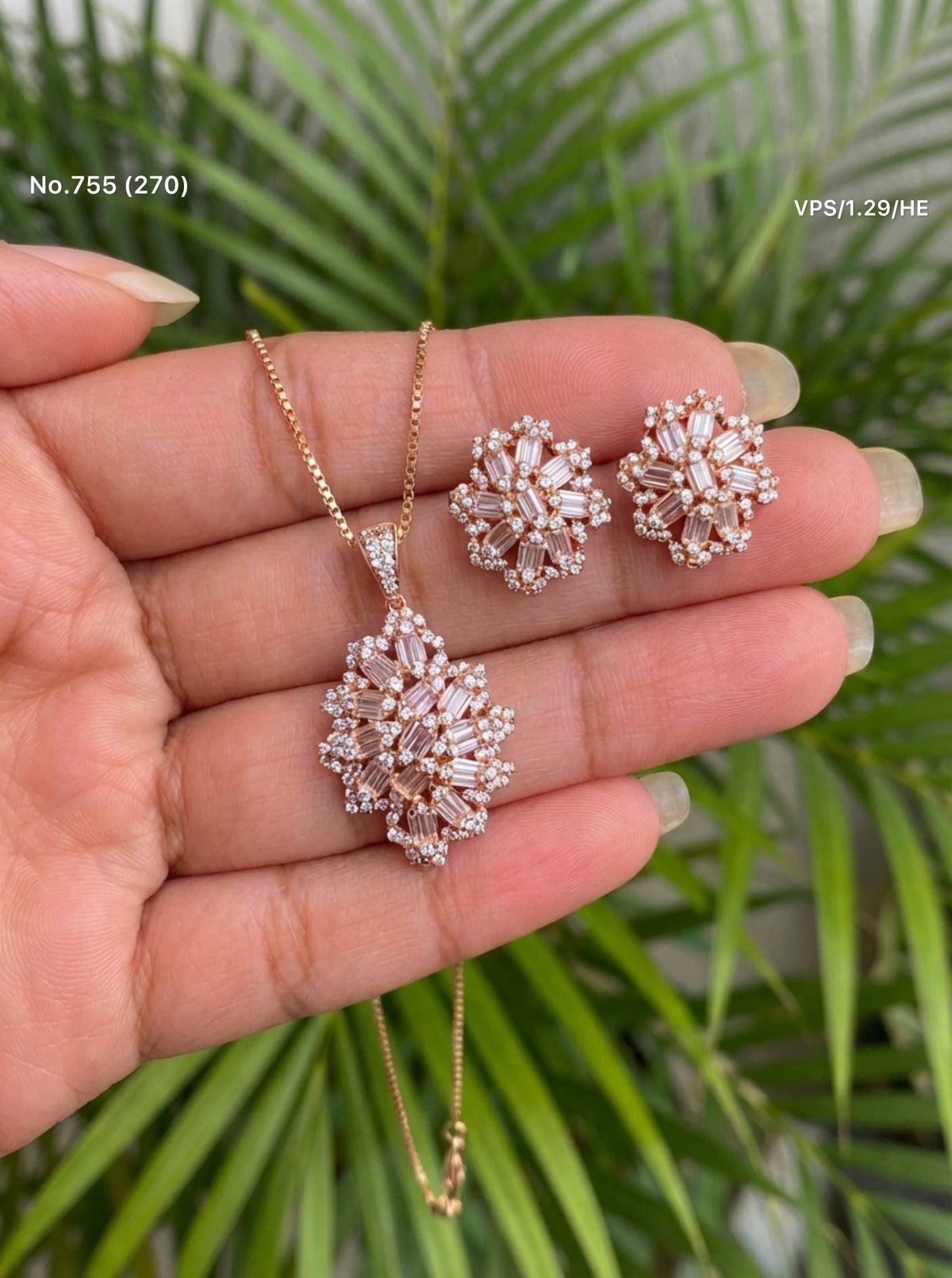 Opal shine silver pendant set for women