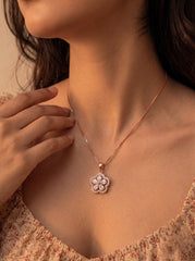 Celestique bloom silver pendant set for women