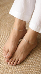 Slimshine silver anklet for women
