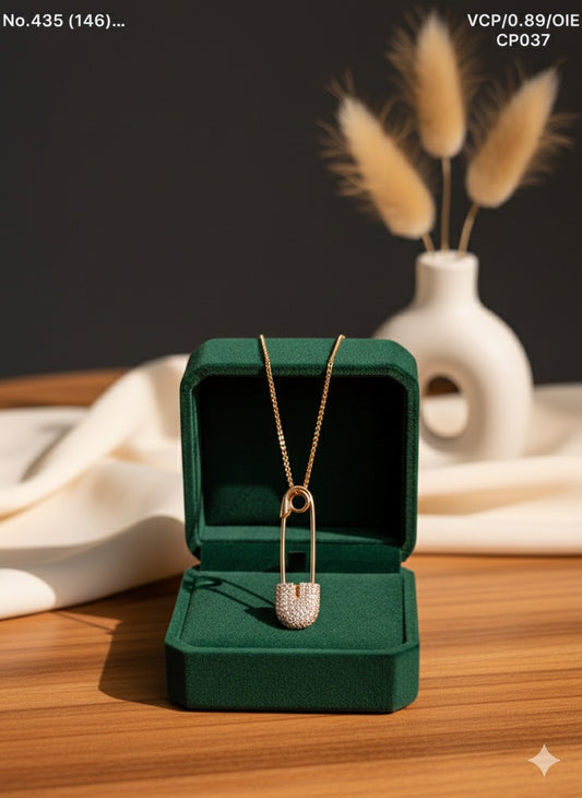 Punk Pin Charm silver chain pendant