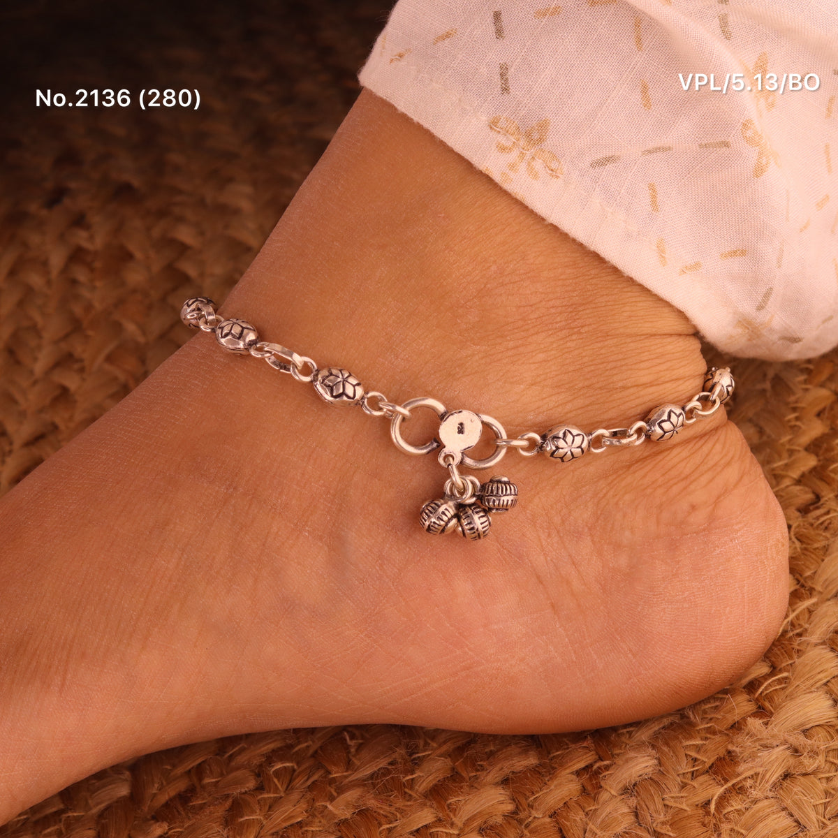 Bead Royale Silver anklet for women