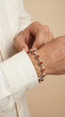 Silver Capping Rudraksha Bracelet