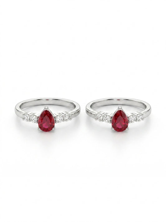 Pink serenity silver toerings for women