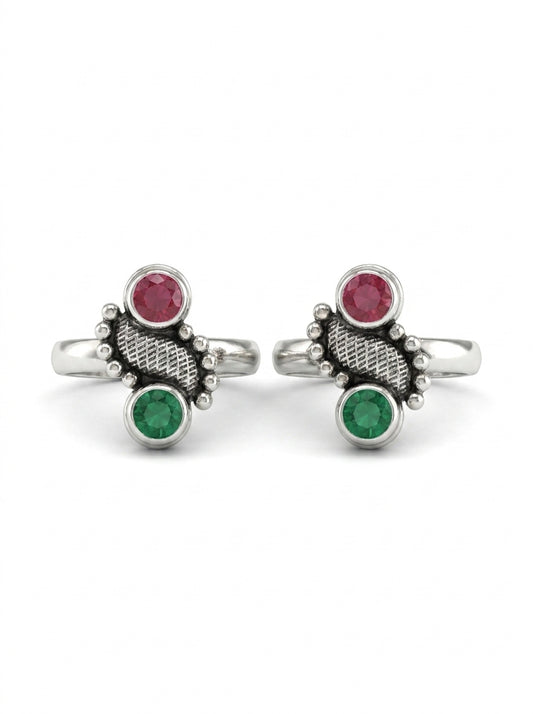 Noorika oxidised silver  toerings for women