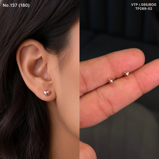 Ziva heart silver stud