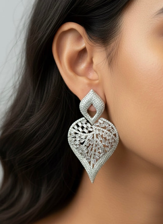 Nritya spark silver earrings