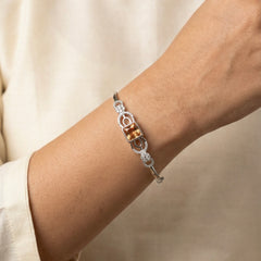 Crystal royality silver kada for women