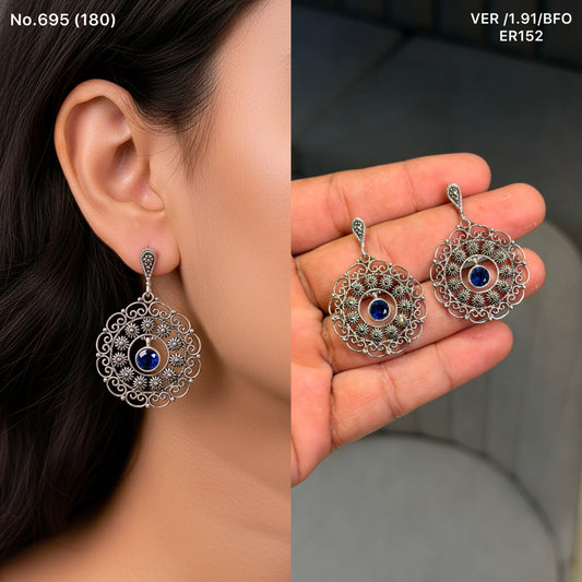 Blue horizon silver earrings