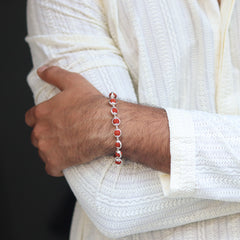 Silver Capping Rudraksha Bracelet