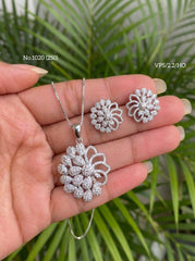 Moonlight Pearl silver pendant set for women