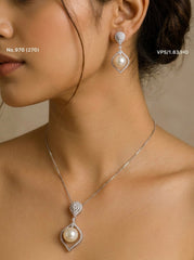 Celestial Pearl silver pendant set for women