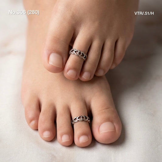 Trible grace silver toerings for women