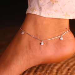 Zivara Silver Payal for Women