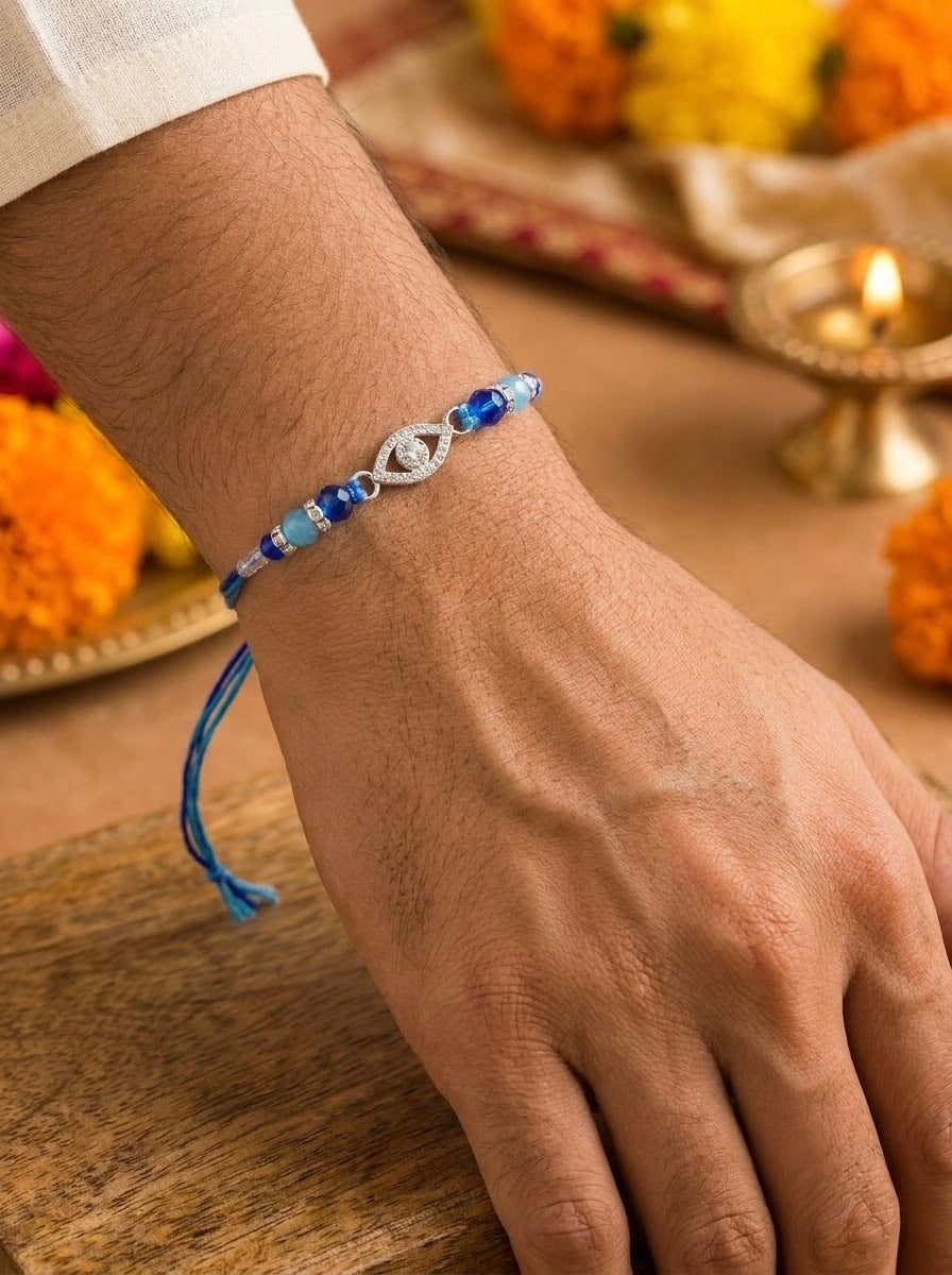 Evil eye silver Rakhi