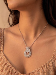 Stardust elegance silver pendant set for women