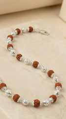 Silver Moti Rudraksha Bracelet