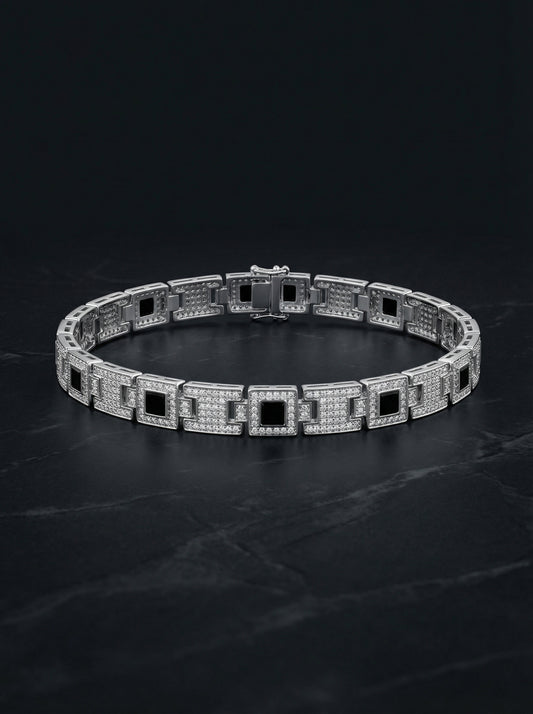 Midnight chain silver bracelet for men