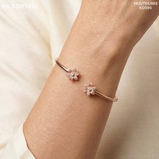 Petal spark silver kada for women
