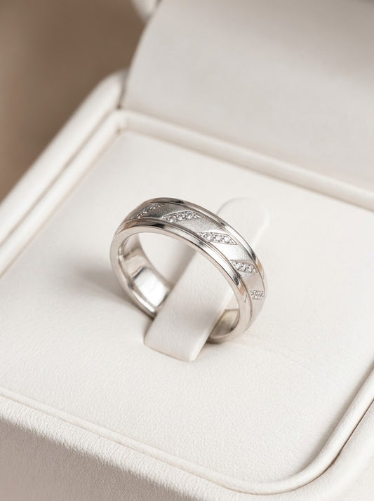 Silver edge men’s ring