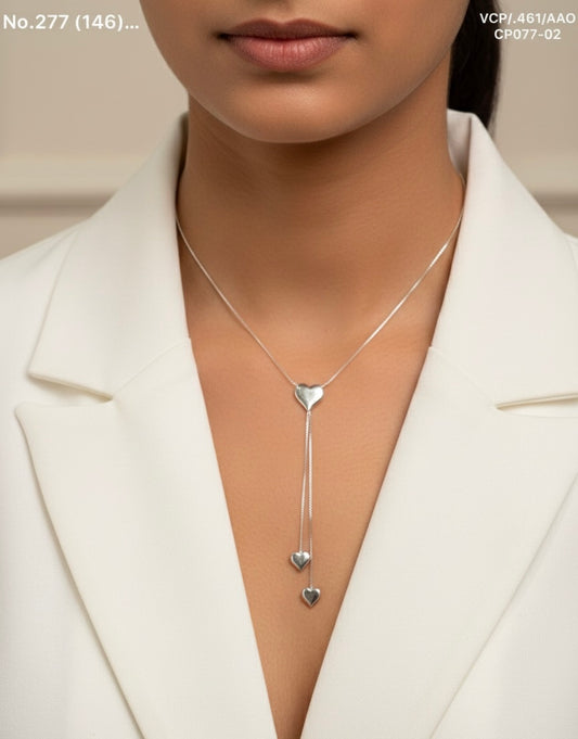 Charmed heart silver chain pendant