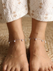 Ornate Silver Flow Payal