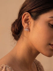 Princess crystal silver pendant set for women