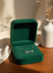 Love charm silver chain pendant