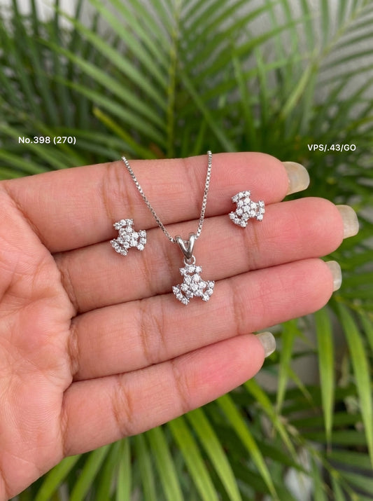 Silver serenity pendant set for women