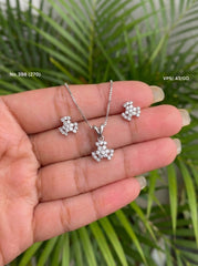 Silver serenity pendant set for women