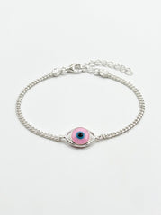 Protective Evil Eye Silver Kids Bracelet