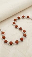 Silver Hexagon Rudraksha Bracelet