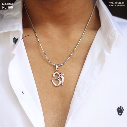 Classic Om Symbol Silver Pendant