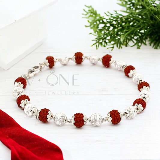 Silver Rudraksha Bracelet by V One Jewellery