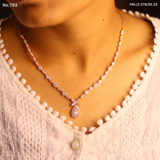 Silver & Rose Gold Harmony Necklace for Women
