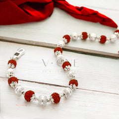 Silver Rudraksha Bracelet by V One Jewellery