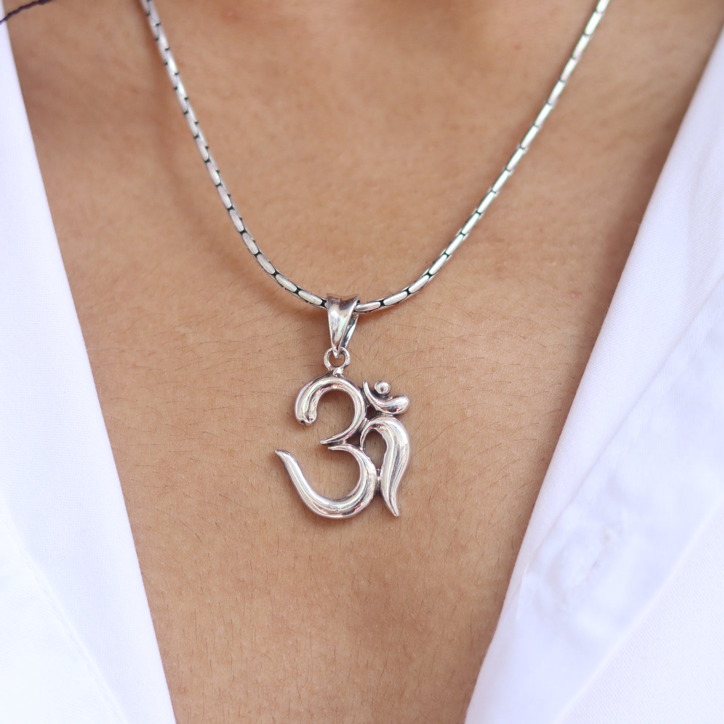 Classic Om Symbol Silver Pendant