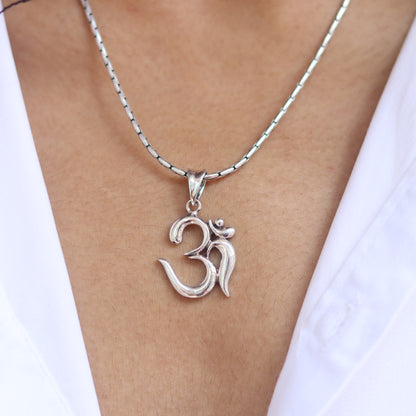 Classic Om Symbol Silver Pendant