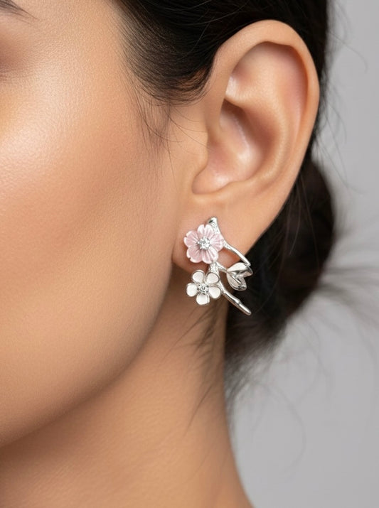 Zivara bloom silver earrings