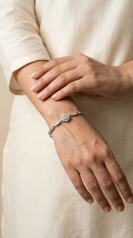Vanyara silver kada for women